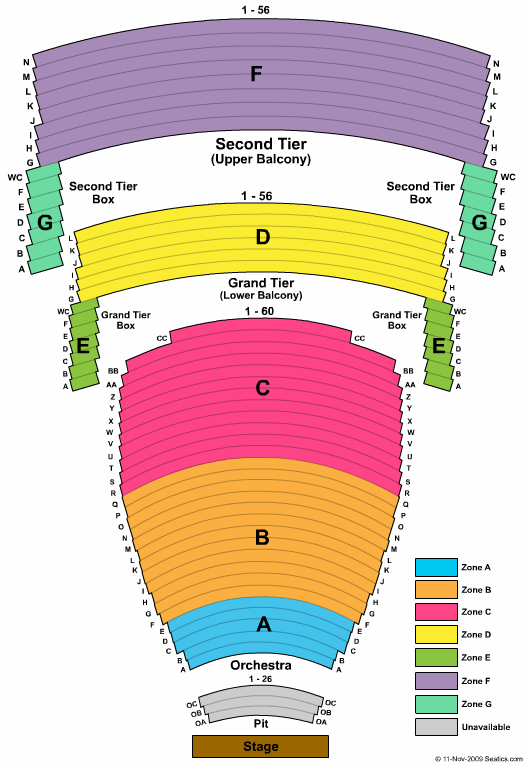 Sacramento Community Center Theater The Nutcracker Zone Seating Chart